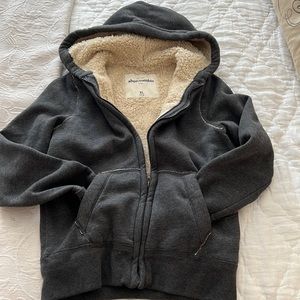 Abercrombie Kids XL Sherpa Lined Zip Hoodie Sweatshirt